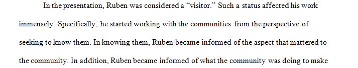 Was Ruben considered a belonger or a visitor  