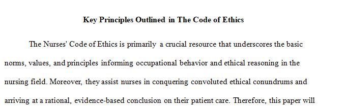 What are the key principles outlined in The Code of Ethics for Nurses