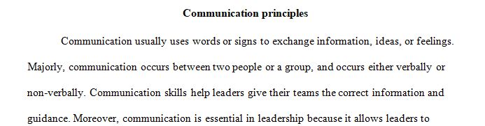 Write a summary of the five communication principles covered in this unit