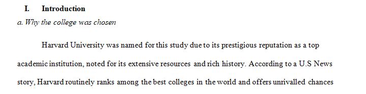 produce an accurate historical review of an American college