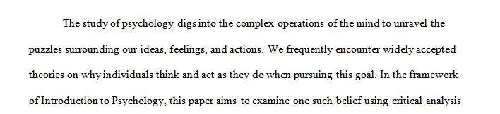 Apply critical insight to discern fact from fiction with regard to a topical area of your choice