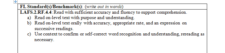 Begin your grades 1-2 fluency lesson review