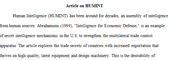 Better balance of exposure across all the intelligence collection disciplines.