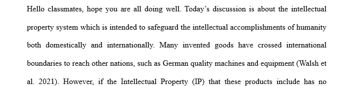 Discussion: Intellectual Property