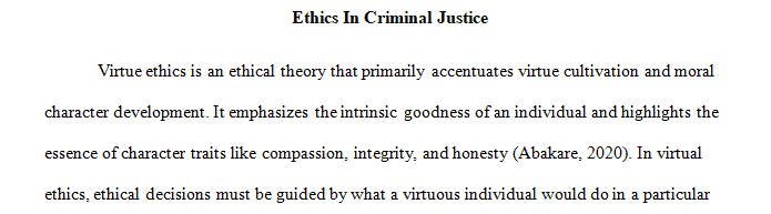Ethics in Criminal Justice