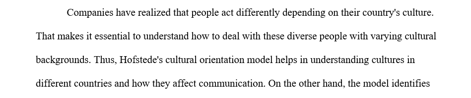 Explain the most significant areas where the countries are similar and different according to Hofstede's cultural orientation model.