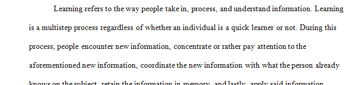 Learning styles represent the different approaches to learning based on preferences