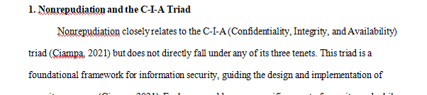 Nonrepudiation is the ability to have proof that a message originated from a specific party