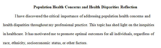Population Health Concerns and Health Disparities