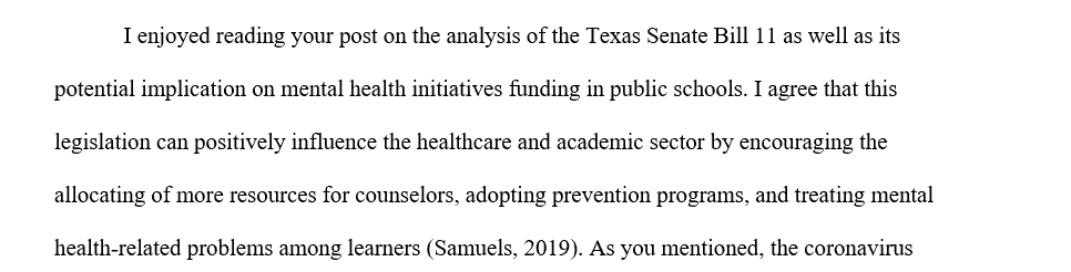 Senate Bill 11 stands out due to the increased budget towards schools and creating allotment for mental health in public schools