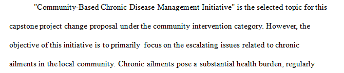 Specific evidence-based topic for the capstone project change proposal.
