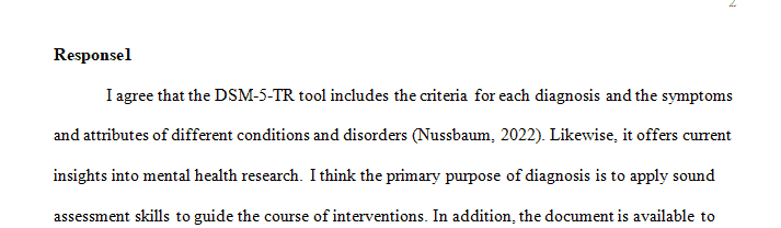 Take a moment an reflect on your thoughts about taking this course and using DSM-5-Tr to diagnose a person.