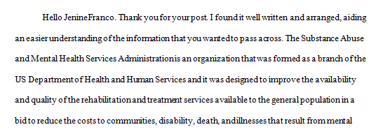 The Substance Abuse and Mental Health Services Administration (SAMHSA) is dedicated to promoting mental health