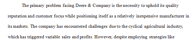 The case study Deer and Company