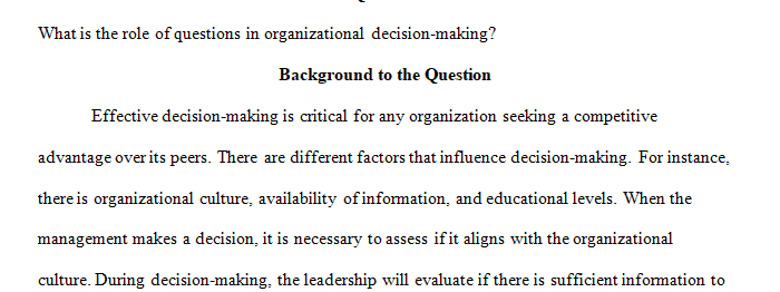Wk 4 Discussion 1 - Create a Question