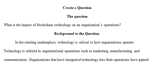 Wk 5 Discussion 1 - Create a Question