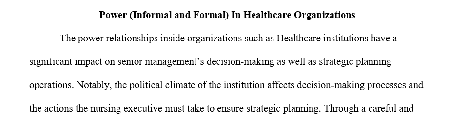 Write a 3 3-page page analysis of the organization's political landscape