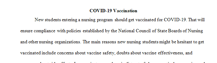 Groups representing the nursing profession say “students should be vaccinated when clinical facilities require it” to complete their clinical training.