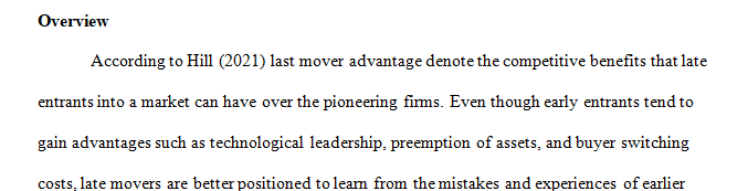 Last Mover Advantage