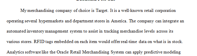 Select a merchandising company that interests you