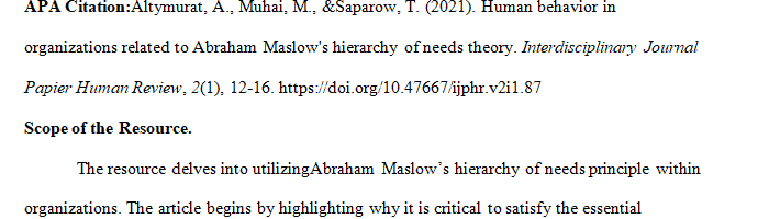 Self Actualizing Work by Maslow