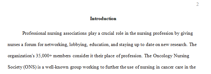 Examine the importance of professional associations in nursing