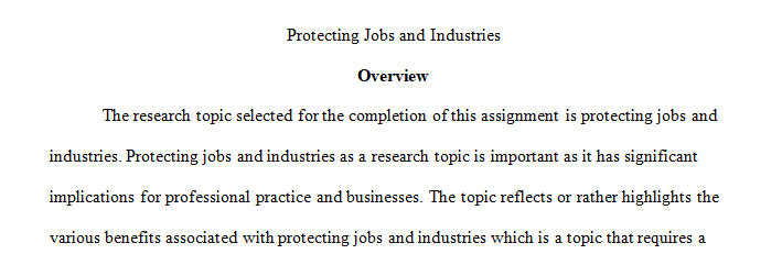 Protecting jobs and industries