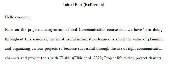 What is the most useful information you learned about in this course