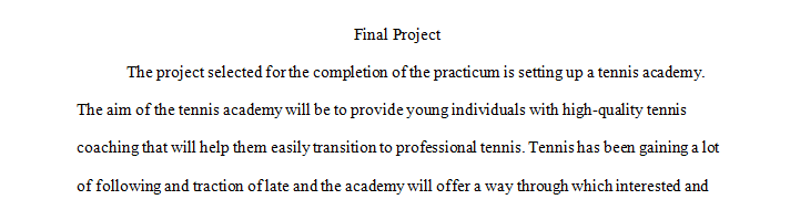 Write about anything you want related to having a tennis academy