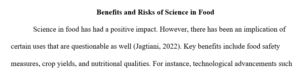 Benefits or not of science on food