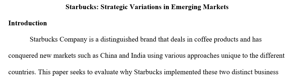 Starbucks’s emerging markets’ strategies and investments