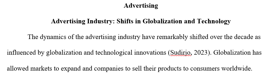 Advertising as an industry