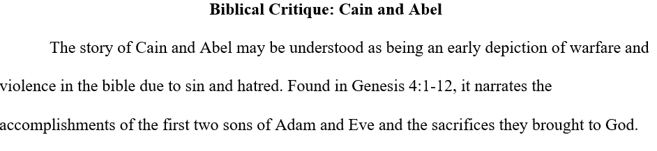 Cain and abel critique