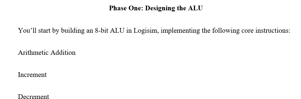 Design and build a simple CPU on Logisim