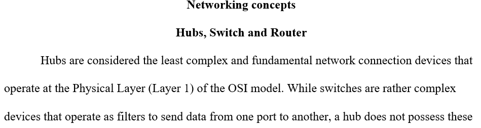 Differences between the HUB, Switch, and Router