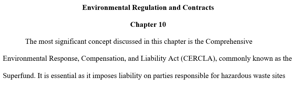 Environmental Regulation and Sustainability