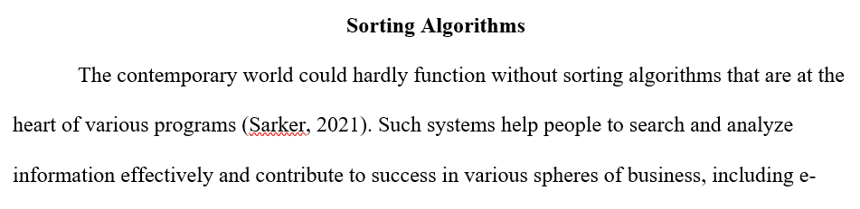 Importance of sorting algorithms in today’s society