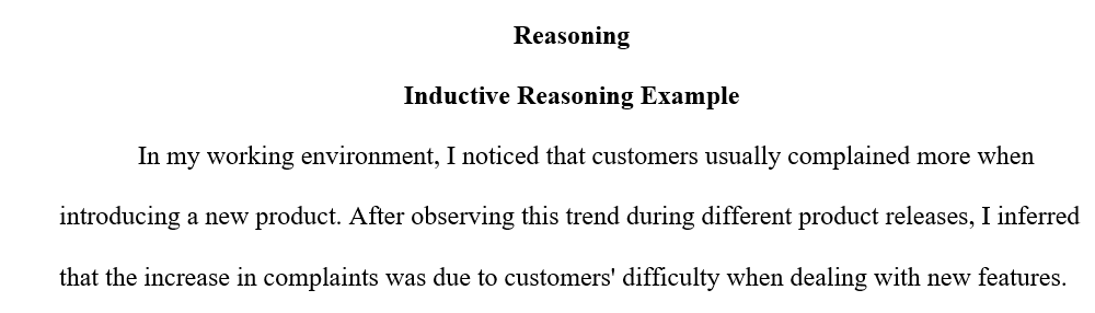 Inductive reasoning and deductive reasoning