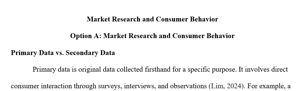 Market Research and Consumer Behavior
