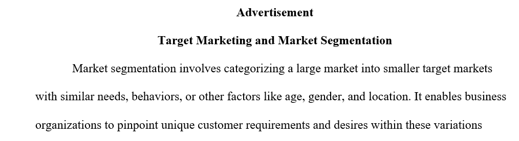 Market segmentation and target marketing