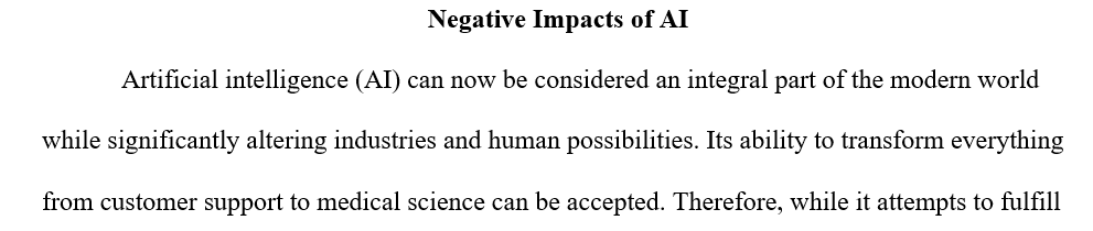 Negative Impacts of AI