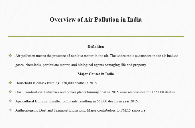 Research on India for the inssue