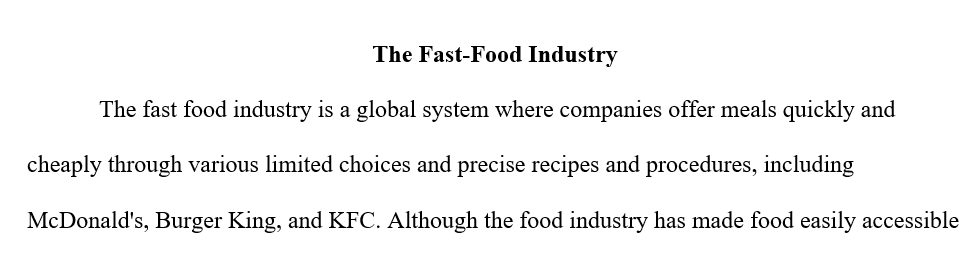 The fast-food industry