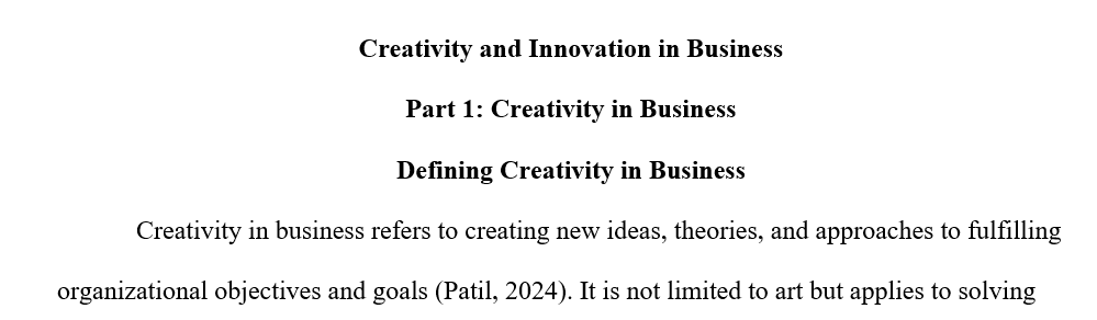 What does it mean to be creative in business