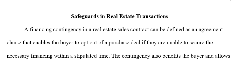 What is a financing contingency